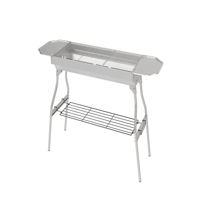 Outdoor Charcoal Grill With Double Tables